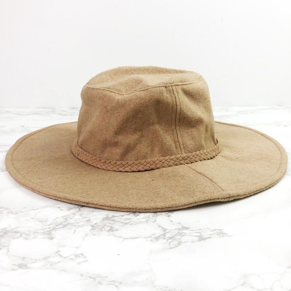 NWT ASN Hats Harper Adjustable Soft Felt Hat (M) Oatmeal Tan Camel Braid Lined - Picture 6 of 12